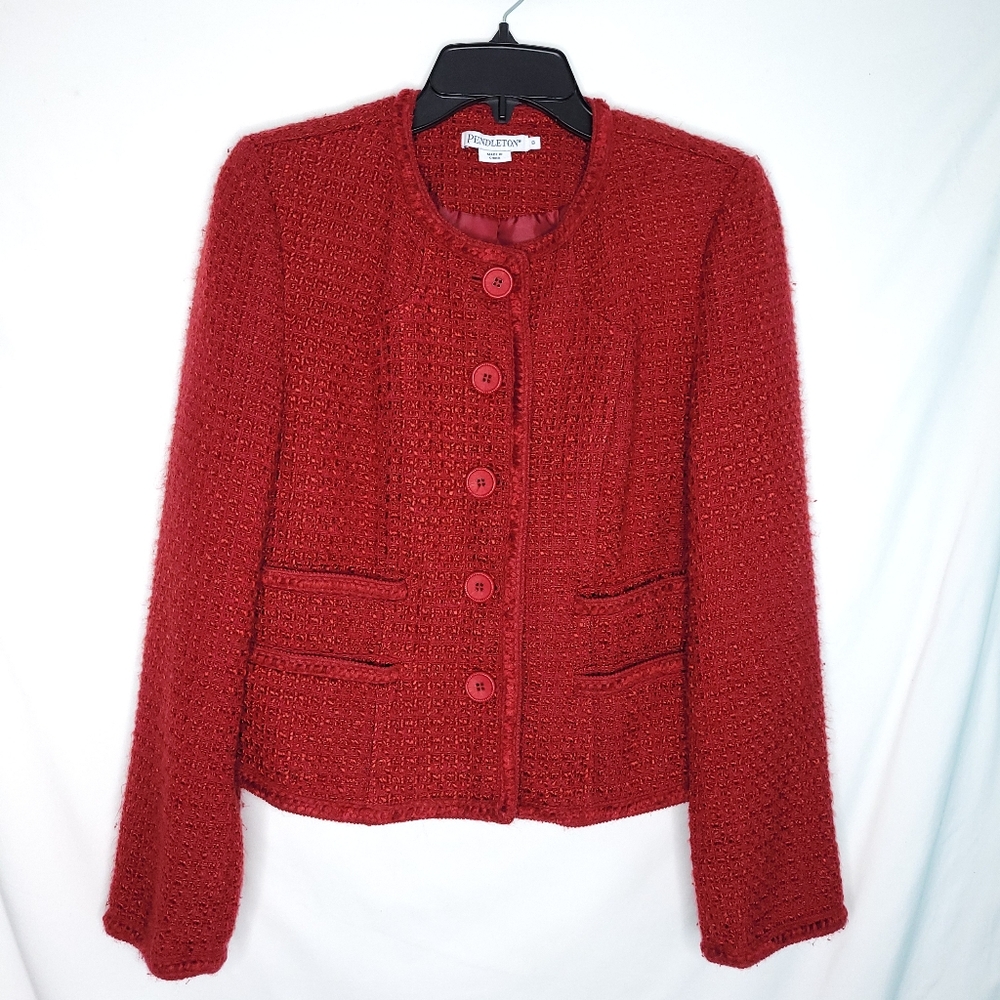Pendleton Red Textured Blazer